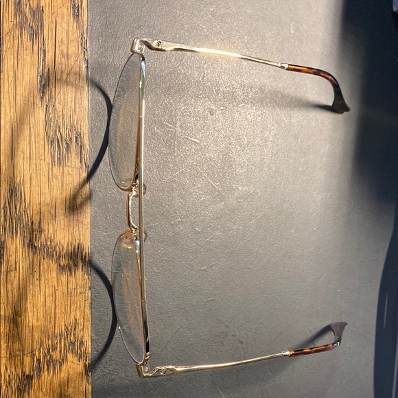 Gold and Brown Aviator Glasses - Picture 2 of 4